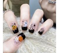 Halloween Semi Cured Gel Nail Polish Strips, 20PCS Full Wraps Gel Nail Wraps Self-Adhesive Horror Gel Nail Sticker with Nail File and Stick for Halloween Party-Dark Fairy Tale