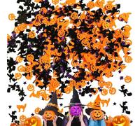 Halloween Sequin Confetti - Glitter Tabletop Decorations | Pumpkin Bat Skull Shapes | Spooky Halloween Party Decor | 15g PVC Scatter | Star Confetti for Jars Invitations & Boxes Table Decoration 15g