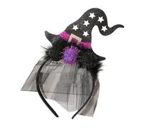 Halloween Sequins Witch Hat Headband Hairband Cosplay Costume Headpiece for All Age Festival Hair Decor