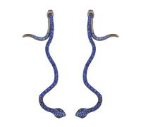 Halloween Serpent Snake Animal Earrings Black Gothic Snake Stud Earrings Egyption Snake Long Dangle Earrings for Party Club Women Gift (blue crystal earrings)