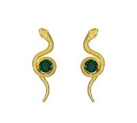 Halloween Serpent Snake Animal Earrings Black Gothic Snake Stud Earrings Egyption Snake Long Dangle Earrings for Party Club Women Gift (tiny gold snake earrings)