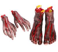 Halloween Severed Hand Prop,Severed Arm Prop Haunted House Prop Bloody Arm Severed Foot Severed Finger Dead Body Prop Parts Severed Limbs Bloody Hand Broken Arm Scary Hand Horror Halloween Accessories