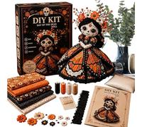 Halloween Sewing Craft Kit, Felt Gothic Doll, Skeleton Set