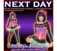 Halloween Ladies Neon Skeleton Costume