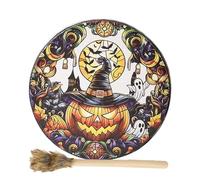 Halloween Shaman Drum, Sound Healer, Shaman Drum, 10 Inch Spiritual Instrument Drum, Shaman Drum, Shaman Hand Drum, Meditation Drum, Shaman Drum, Pumpkin Ghost Halloween