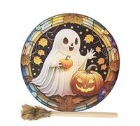 Halloween Shaman Drum, Sound Healer, Shaman Drum, 10 Inch Spiritual Instrument Drum, Shaman Drum, Shaman Hand Drum, Meditation Drum, Shaman Drum, Pumpkin Ghost Halloween