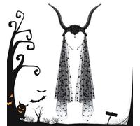 Halloween Sheep Horn Mesh Headband Spooky Dark Scary Cosplay Headwear
