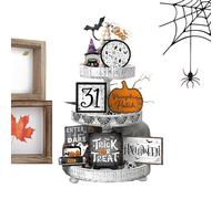 Halloween Shelf Decoration | Ghost Wooden Signs - Horror Decoration for Living Room Bedroom Shelves