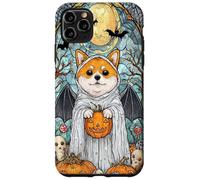 Halloween Shiba Inu Dog Ghost Holding Pumpkin Art Case for iPhone 11 Pro Max