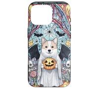 Halloween Shiba Inu Dog Ghost Holding Pumpkin Art Case for iPhone 16 Pro
