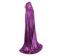 Halloween Shiny Hooded Cape Unisex Full Length Cloak Wizard Cloak Robe Cape Mardi Gras Halloween Costume