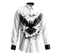 Halloween Shirt Men's Button Shirt, Halloween Costume Men's Scary Large Sizes Horror 3D Printed Classic Casual Shirt Breathable Long Sleeve Party Tops Fancy Dress Costume for Carnival