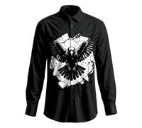 Halloween Shirt Men's Button Shirt, Halloween Costume Men's Scary Large Sizes Horror 3D Printed Classic Casual Shirt Breathable Long Sleeve Party Tops Fancy Dress Costume for Carnival