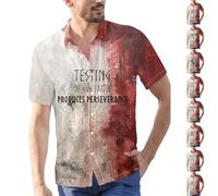 Halloween Shirts for Men Bloody T-Shirts Short Sleeve Button Down Spooky Theme Costumes Scary Blood Print Shirt Tops Traje De Scary Movie para Hombre(Red9, S)