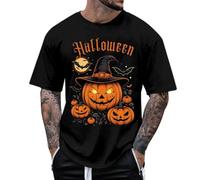 Halloween Shirts for Men UK Bloodstain Short Sleeve Crew Neck T-Shirt Cotton Undershirt Spooky Season Tee Fall Tops Horror Sweatshirt Halloween Costume Tshirt Men (Black, XXXL)