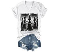Halloween Shirts for Women Spooky Season Witch Witchy Vibes Graphic Tees Girls Will Be Girls Witch Shirt