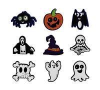 Halloween Shoe Charms, Skull Shoe Charms for Croc Clog Decoration Cartoon Anime Charms Shoe Accessories, Cartoon Pvc Shoe Charms Decoration for Clog Shoes Party Birthday Gifts Y6-GGXH (9pcs)