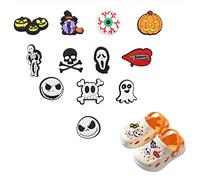 Halloween Shoes Charms for shoes Crocs, 12Pcs Horror Pumpkin Spider Bat Ghost Skull PVC Clog Pins for Halloween, Shoes Decorations Bracelet Accessories Kids Birthday Gifts