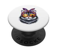 Halloween Siberian Cat Bandana Moscow Longhairs PopSockets Adhesive PopGrip
