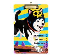 Halloween Siberian Husky Dog Customize clipboard Folder Acrylic Cute for 5th Grade Classroom Essentials for Teachers Size 9 x 12