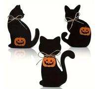 Halloween Silhouette - Wooden Standing Ornament, Rustic Table Sign | Small Sturdy Shaped Wooden Cutout, Spooky Decoration for de Band