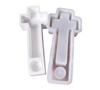 Halloween Silicone Crucifix Mold, Tealight Holder Molds for Resin Candlestick, Home Decoration Easy Demolding Silicone Crucifix Molds
