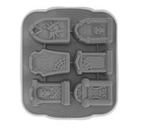 Halloween Silicone Ice Cube Tray,Tombstone Shape Ice Cube Die for Chocolates,Candies,Drinks,Cakes,Horror,Themed Party,Ghost,Skeleton,Pumpkin