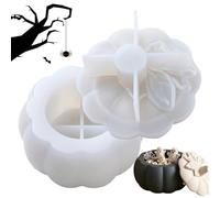 Halloween Silicone Jar Molds 3D Halloween Pumpkin Silicone Non-Stick | Autumn Cement Storage Case Mold for Thanksgiving Day Harvest Festival Pen Holder Crafts