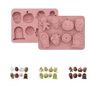 Halloween Silicone Mold 8 Cavity Horror Theme Baking Mold for Cake Chocolate Candy Making DIY Kitchen Supplies