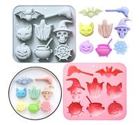 Halloween Silicone Molds, 2-Piece Homemade Cake and Chocolate Mould Set, 6.3x5.71x0.91 Inches, Ideal for Candy Making, Cooking Classes, Home Bakers, Event Caterers, Pastry Chefs, Party Planners