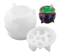 Halloween Silicone Molds DIY Mini Cauldron Silicone Mold with Bubbles Bone Flexible Visually Stunning Halloween Props for Resin Candle Soap Craft