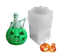 Halloween Silicone Moulds, 3D Ghost Skull Candle Mould, Halloween - for Resin Aromatherapy Soap Chocolate Cake Fondant Biscuits Office Decor Handmade