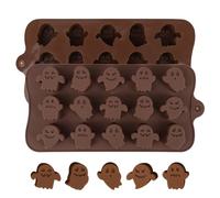 Halloween Silicone Moulds, Halloween Chocolate Molds Ghost Ice Cube Mould DIY Baking Mould for Cookies Chocolate Candy Gummy Jello Ice Cube F4-WSMJ(Ghost)