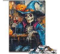 Halloween Skeleton 1000 Pieces Jigsaw Puzzles for Adults And Teens, Staycation Kill Time Every Piece Is Unique - Challenging Family Fun Game (26x38cm)