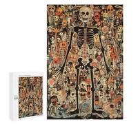 Halloween Skeleton Art Print Puzzle 1000 Teile Schwer Puzzle Spielzeug Lernspiel Impossible Herausforderungsspielzeug Für Erwachsene Kinder 1000 PCS