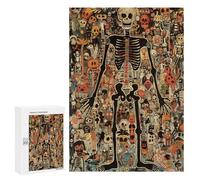 Halloween Skeleton Art Print Puzzle 1000 Teile Schwer Puzzle Spielzeug Lernspiel Impossible Herausforderungsspielzeug Für Erwachsene Kinder 300 PCS