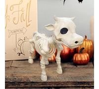 Halloween Skeleton Bull Ornament, Cow Skeletons 17x15x9cm Realistic Animal Prop |Bone Cow Figurine For Home, Festive Scary Decoration, Simulation Animal Skeleton Statue, Halloween Party Displa