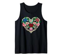 Halloween Skeleton Candy Heart Rib Cage Valentine Funny Tank Top