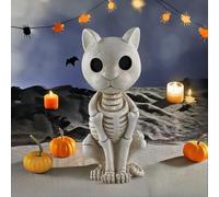 Halloween Skeleton Cat Decorations, Halloween Skeleton Animals Decor, Spooky Scary Skeleton Decorations, Skull Figurines for for Outdoor Garden Lawn Party Props Decor