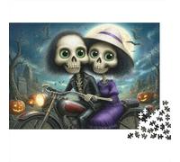 Halloween Skeleton Couple 1000 Piece Puzzles for Adults with No Reflection Colourful Jigsaws As A Brain Training Puzzle for Wall Decoration And Gifts 70x50cm/1000pcs