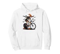 Halloween Skeleton Cyclist Skeleton Bicycle Cycling Pullover Hoodie
