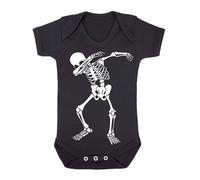 Halloween Skeleton Dab Black Baby Grows Rock Goth Metal Sleep suit Romper Funny(Black 3-6 Months)