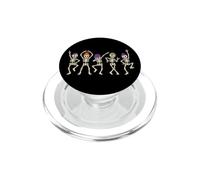 Halloween Skeleton Dance Row Spooky Cute Line Art Graphic PopSockets PopGrip for MagSafe
