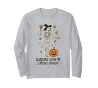 Halloween Skeleton Dancing with My Demons Tonight Long Sleeve T-Shirt