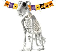 Halloween Skeleton Dog | Realistic Puppy Skeleton Sculpture | Scary Skull Bone Art Statue for Haunted House Decoration, Gathering Supplies, Halloween Decorations