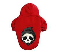 Halloween Skeleton Dog Sweater Pet Costume Knitted Pullover for Small Medium Large Breeds Cozy Warm Autumn Winter Outfit Fancy Dress Party Apparel (Red, 6XL)