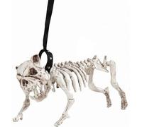Halloween Skeleton Dog with Lead Spooky Decoration Prop