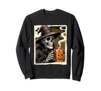 Halloween Skeleton Drink Hot Cocoa Dead Inside Spooky Season Sweatshirt