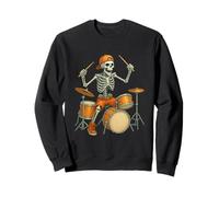 Halloween Skeleton Drums Spooky Season Drummer Men Boys Kids Sweatshirt