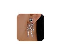 Halloween Skeleton Earrings for Women Ghost Groom Bride Earrings Punk Gothic for Halloween Party Cosplay Jewelry, One Size, Metal, No Gemstone